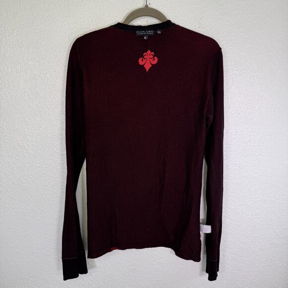 Affliction Thermal Shirt Women XL Reversible Skull Flame Rose Graphic Y2K Grunge - Picture 4 of 13